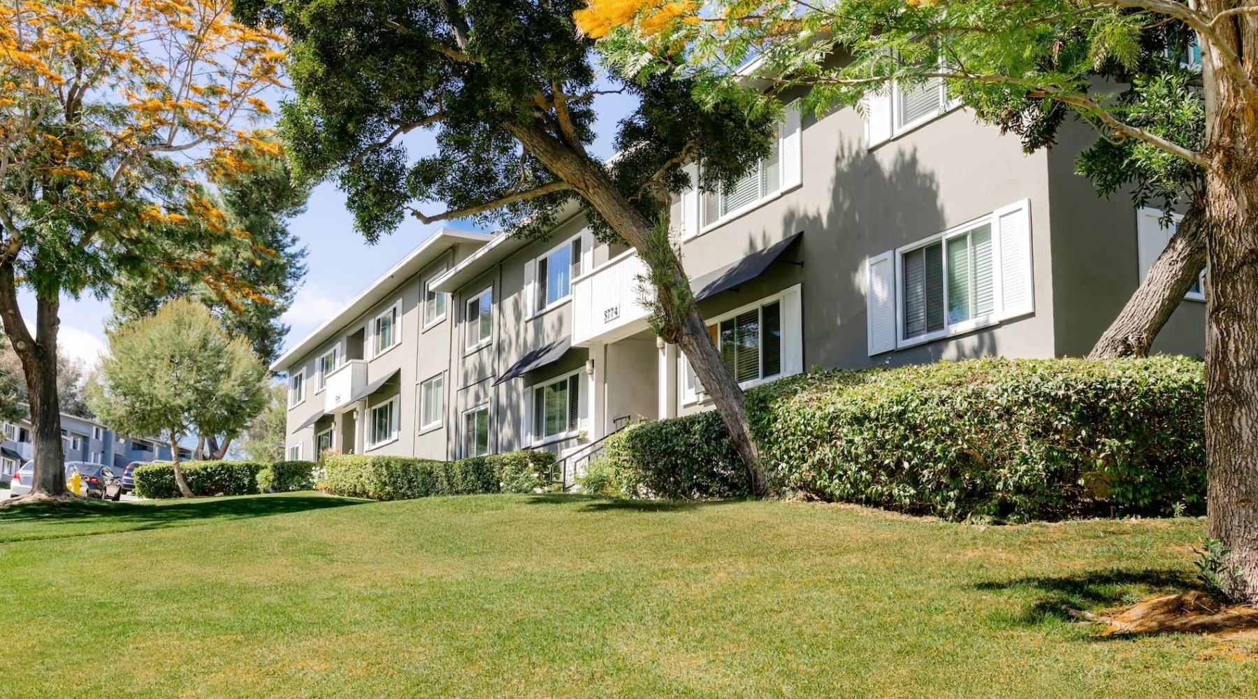 green area outside the property